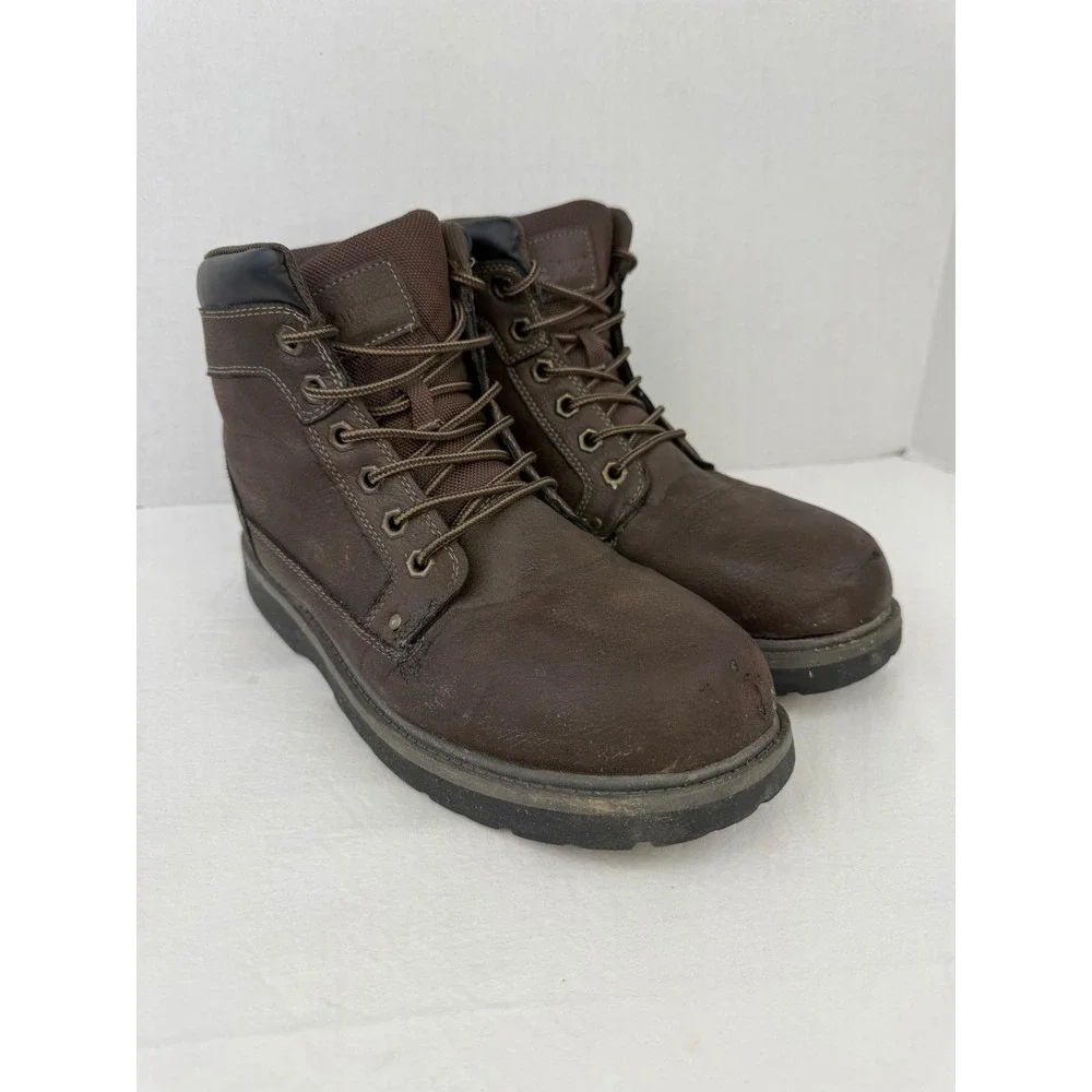 Denali Mens Brown Work Boots‎ Lace Up Ankle Lug Sole A15U008A-5 Size 10